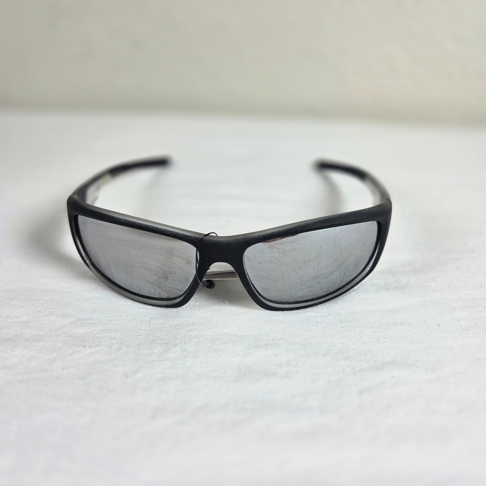 X-Loop Sport Sunglasses Matte Black Silver Mirror Lens UV400 Wrap Around New